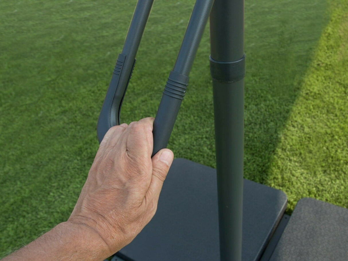 2.7m Garden Parasol Cantilever Easy Up Function - Grey