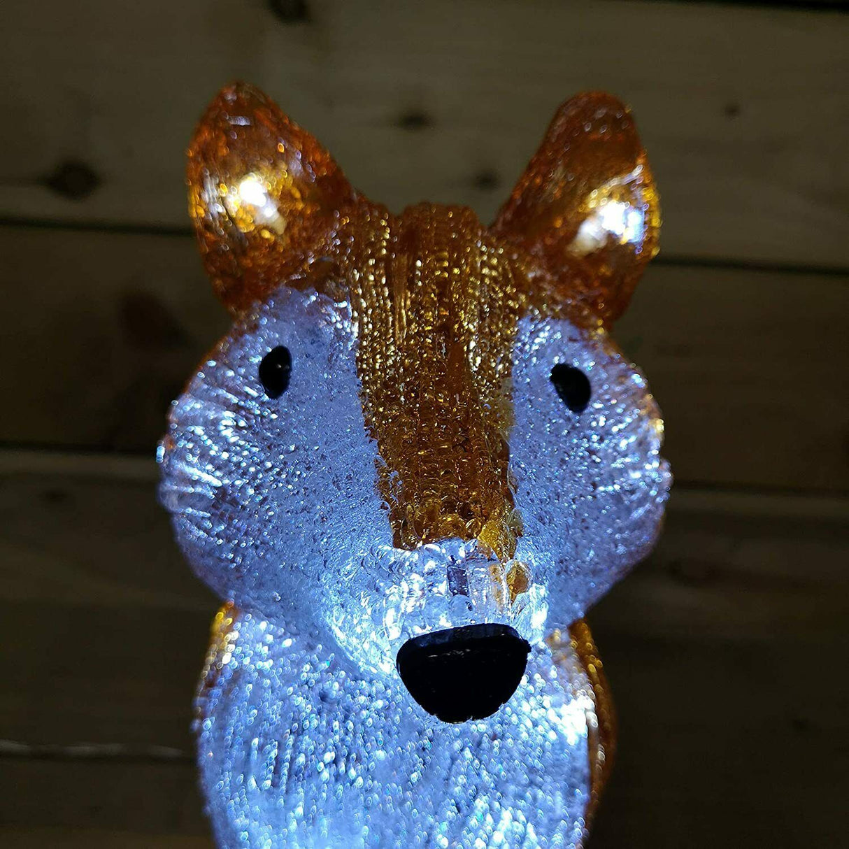 28cm Acrylic Fox Figure with LED Lights