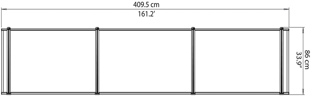 Neo 4m x 0.9m Door Canopy - Grey Frame & Twinwall Polycarbonate