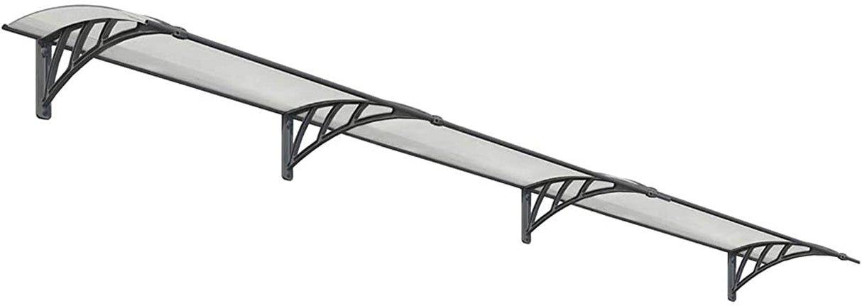 Neo 4m x 0.9m Door Canopy - Grey Frame & Twinwall Polycarbonate