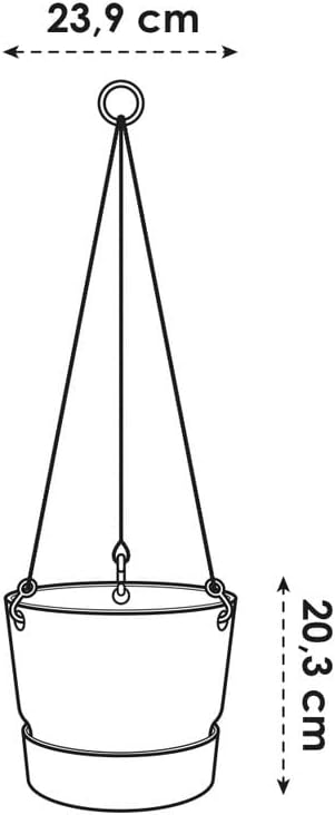 Greenville 24cm Hanging Basket Living Black