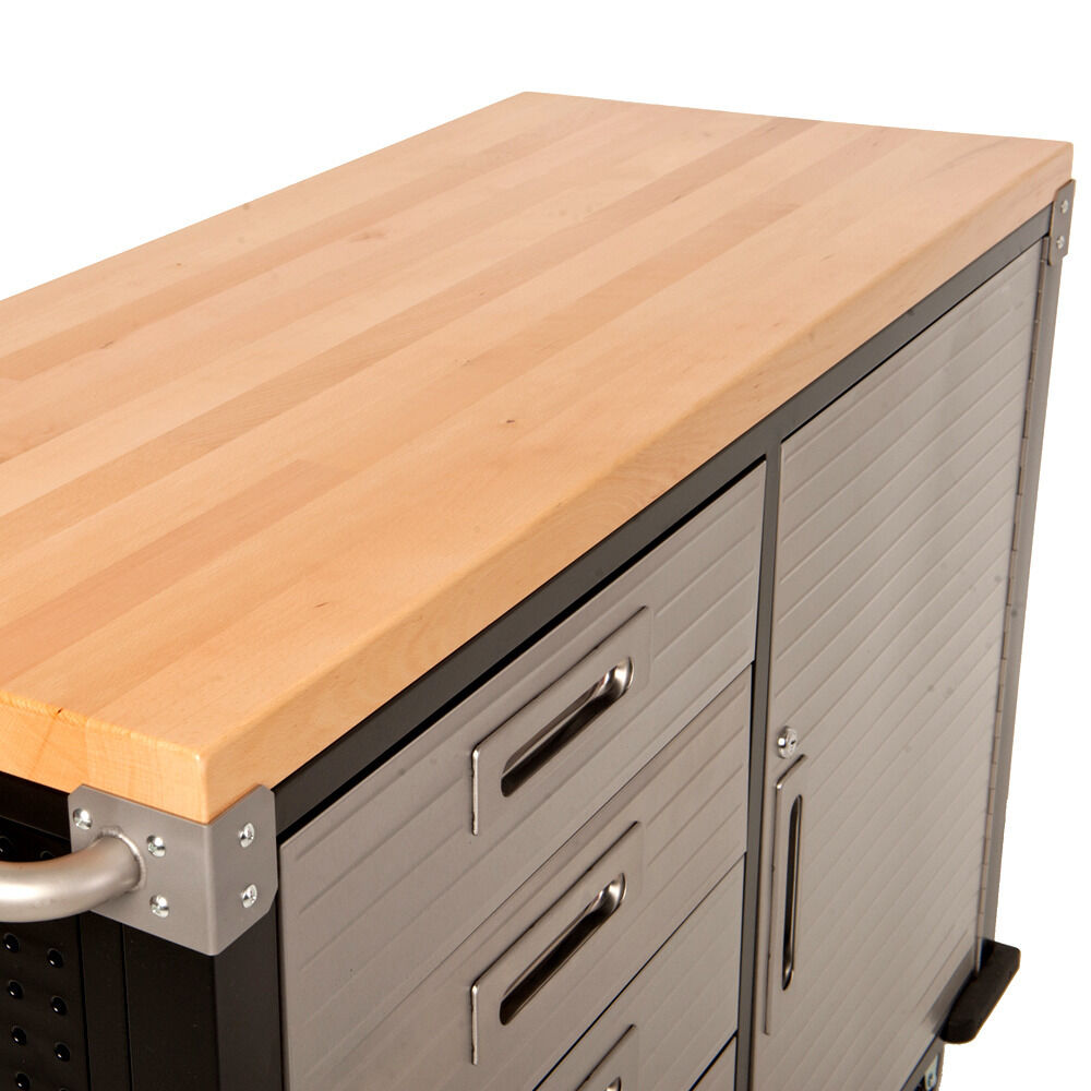 4ft Rolling Workbench - Wood Top