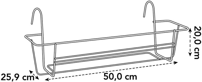 Green Basics 50cm Metal Balcony Rack for Elho Trough