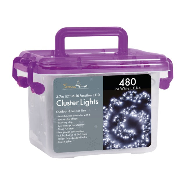 480 LED String/Fairy Cluster Lights - Ice White