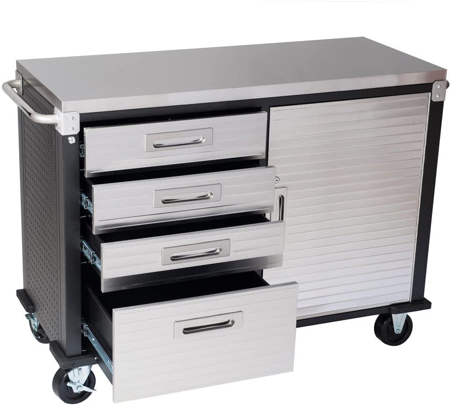 4ft Rolling Workbench - Stainless Steel