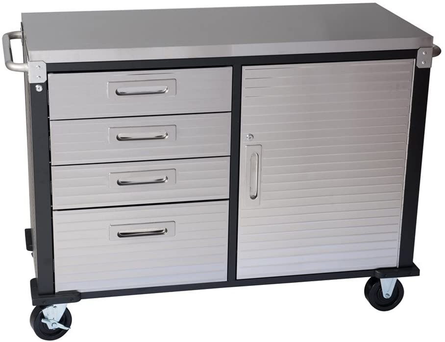 4ft Rolling Workbench - Stainless Steel