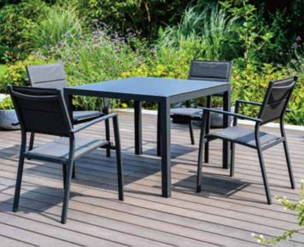 Sydney Aluminium 4 Seat Square Dining Set