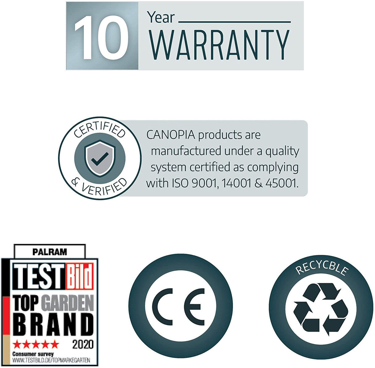 Patio Cover Side Wall 4m - Grey