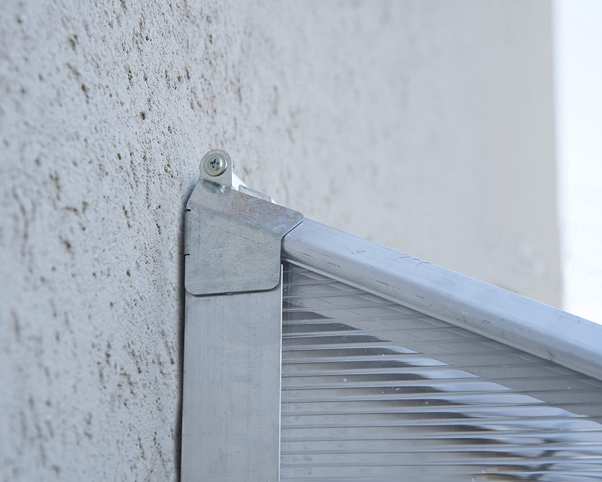 8' x 4' Lean-To Greenhouse - Silver Frame & Clear Polycarbonate Panels