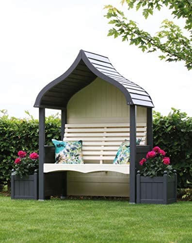 AFK Wooden Orchard Arbour Charcoal & Cream