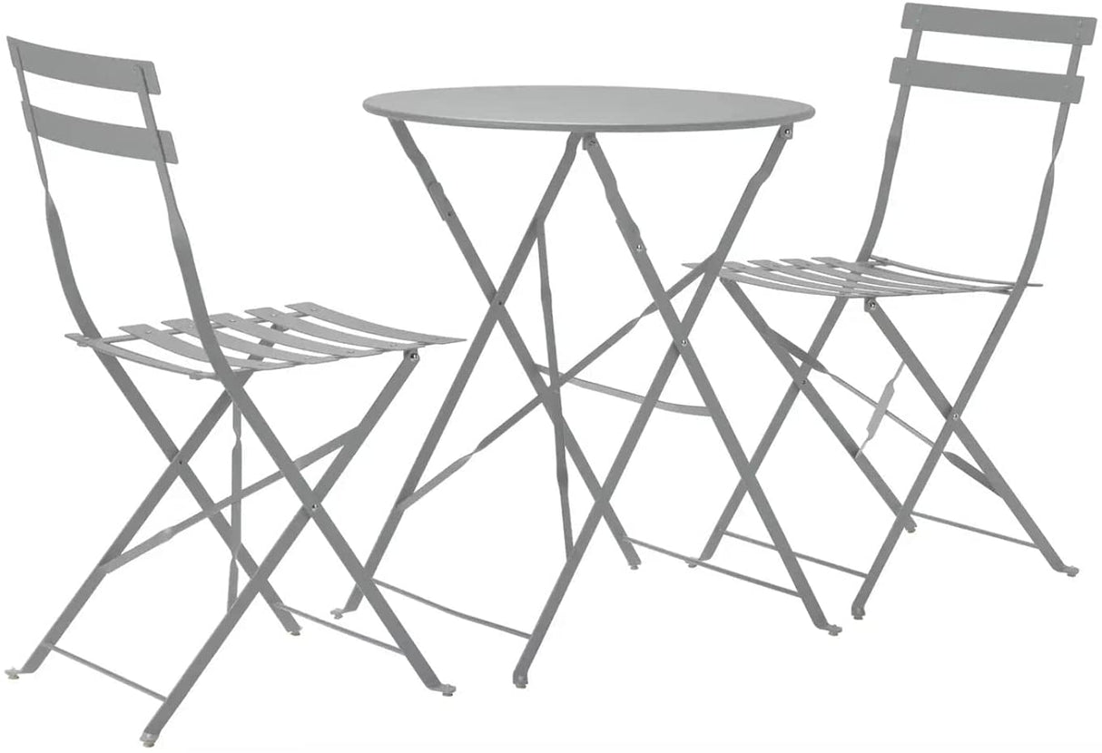 Eve Grey Metal Folding Bistro Set