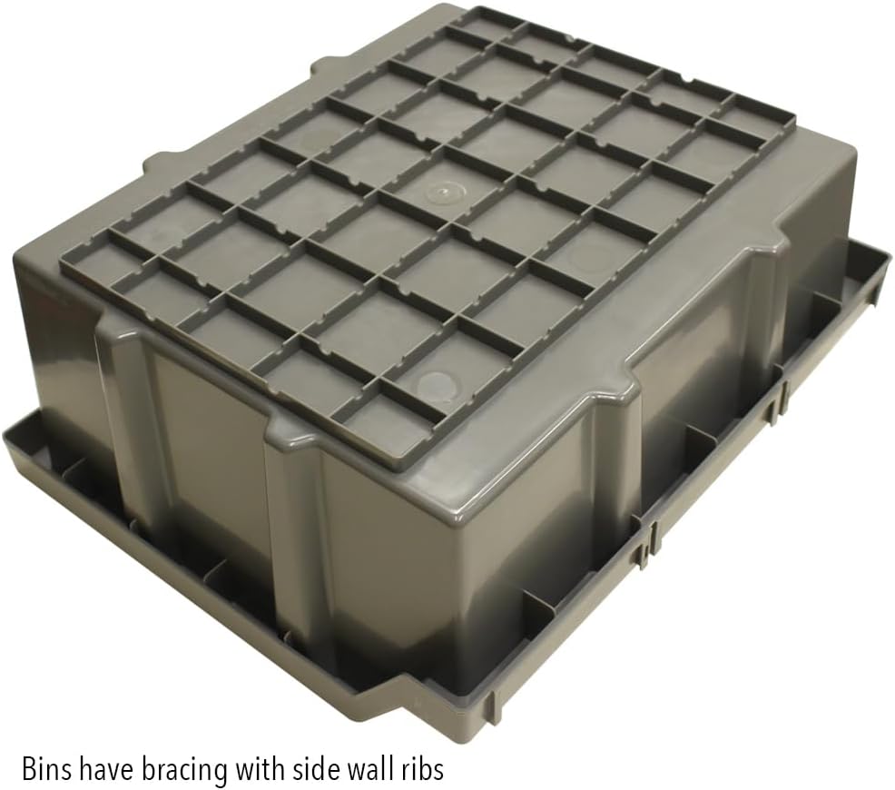 Seville Classics 8 Tier Commercial Bin Storage with 24 Bins & Wheels