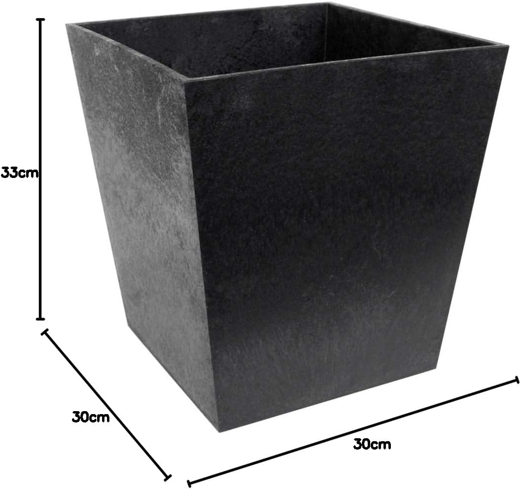 33cm Sonata Recycled Rubber Plant Pot Slate
