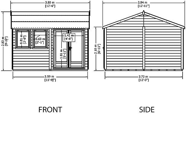 Shire Garden Studio 12x12 Summerhouse