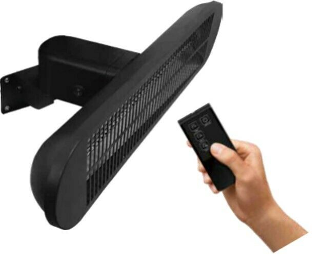 Deluxe Wall Mounted Electric Oscillating Heater - 2000W, Remote Control Included