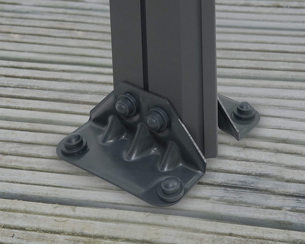 Martinique 3m x 3.6m Garden Gazebo in Grey Aluminium with Polycarbonate Roof