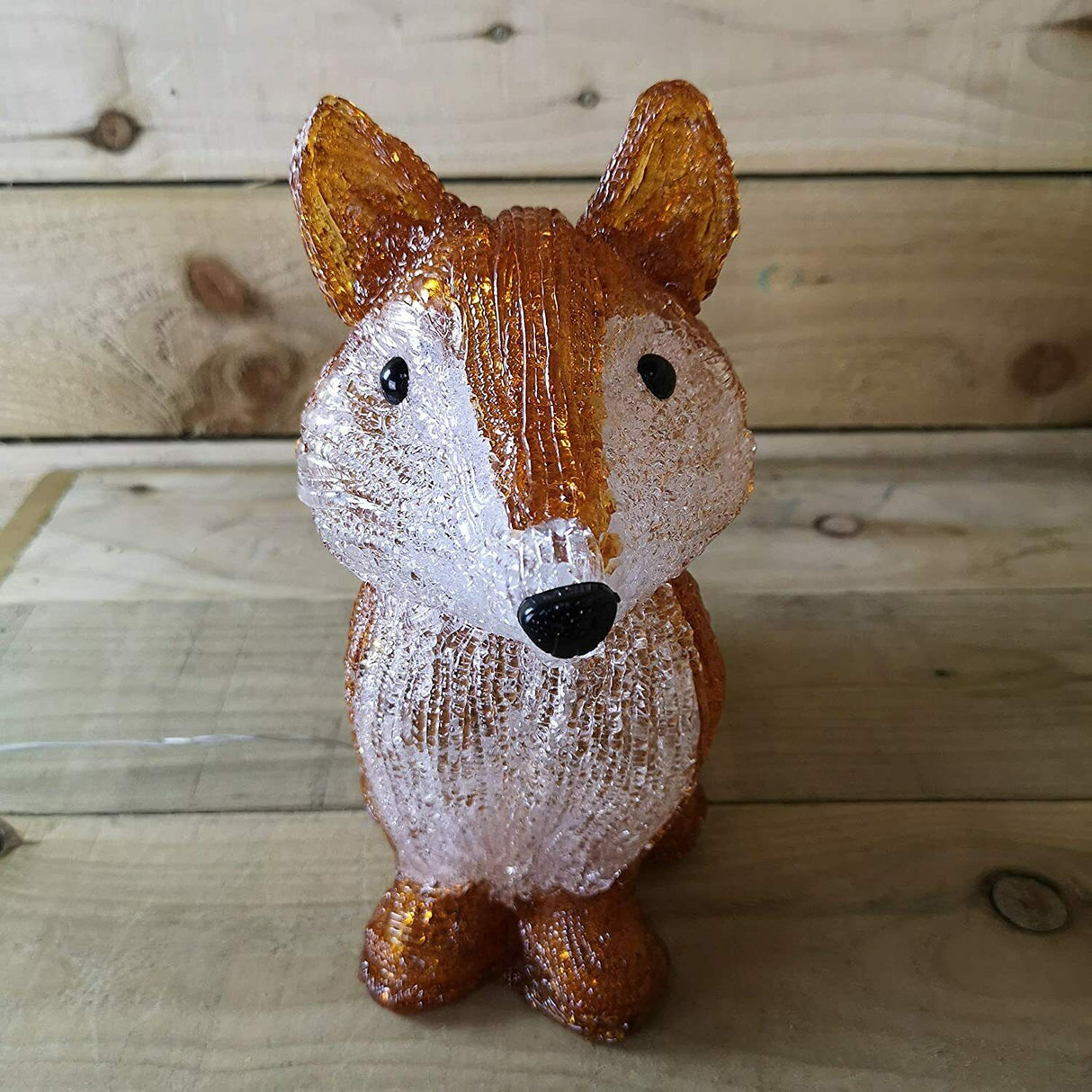 28cm Acrylic Fox Figure with LED Lights