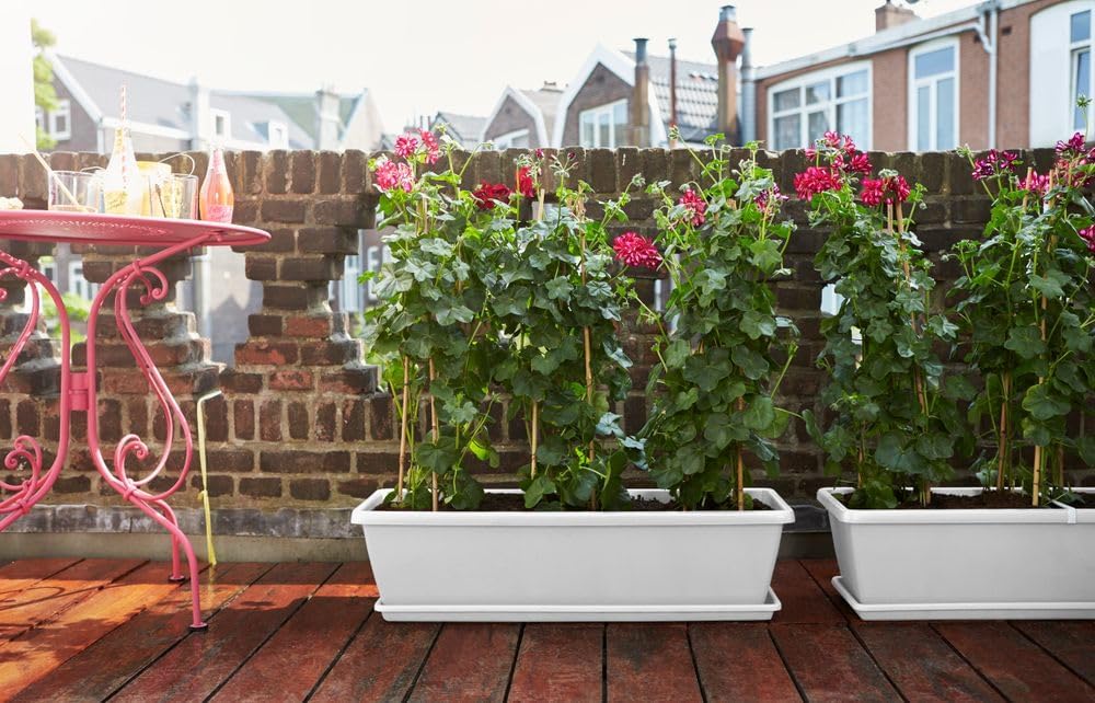 Barcelona XL 80cm Balcony Planter - White