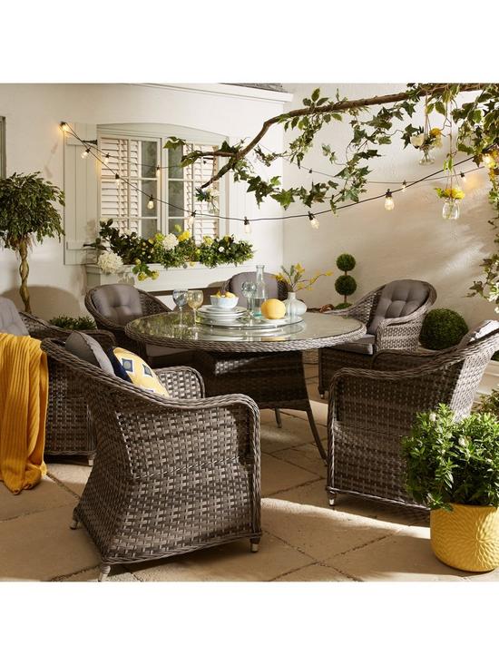 Florida 6 Seat Round Dining Set