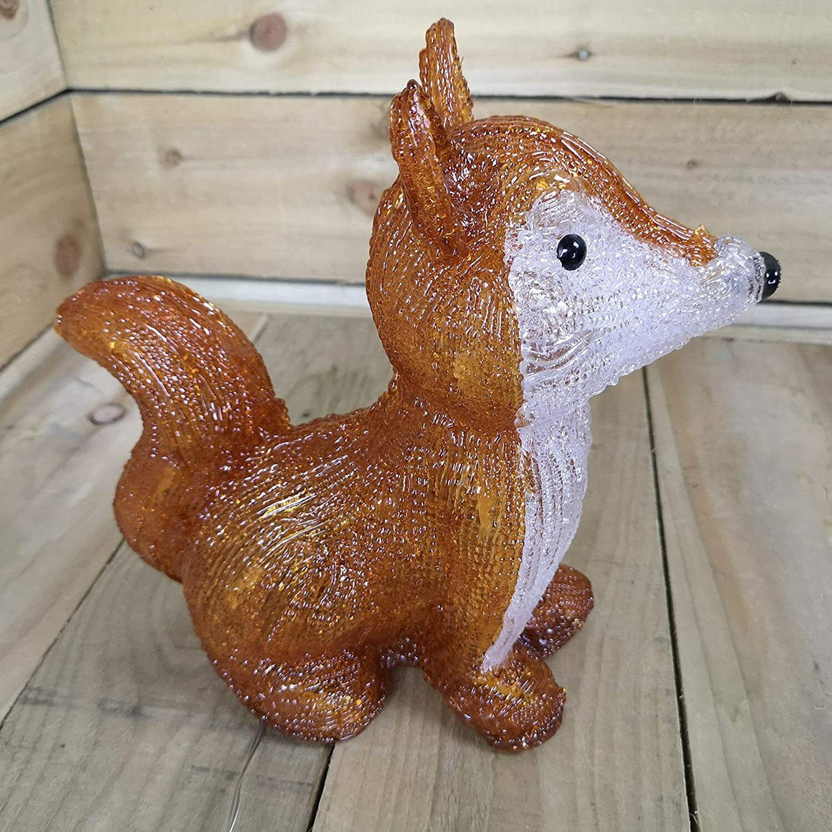 28cm Acrylic Fox Figure with LED Lights
