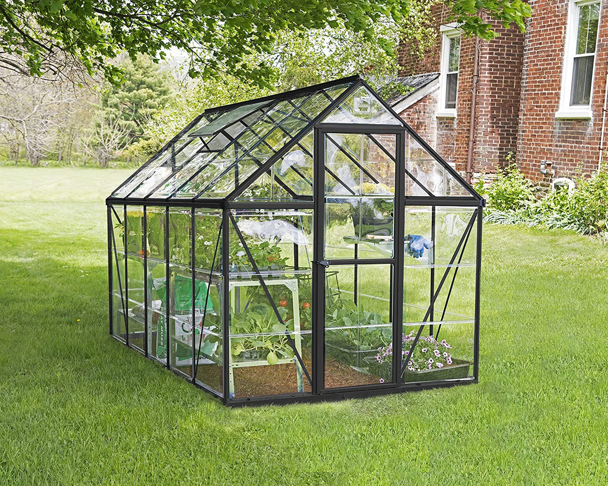 Harmony 6' x 10' Greenhouse - Grey Frame & Clear Polycarbonate Panels
