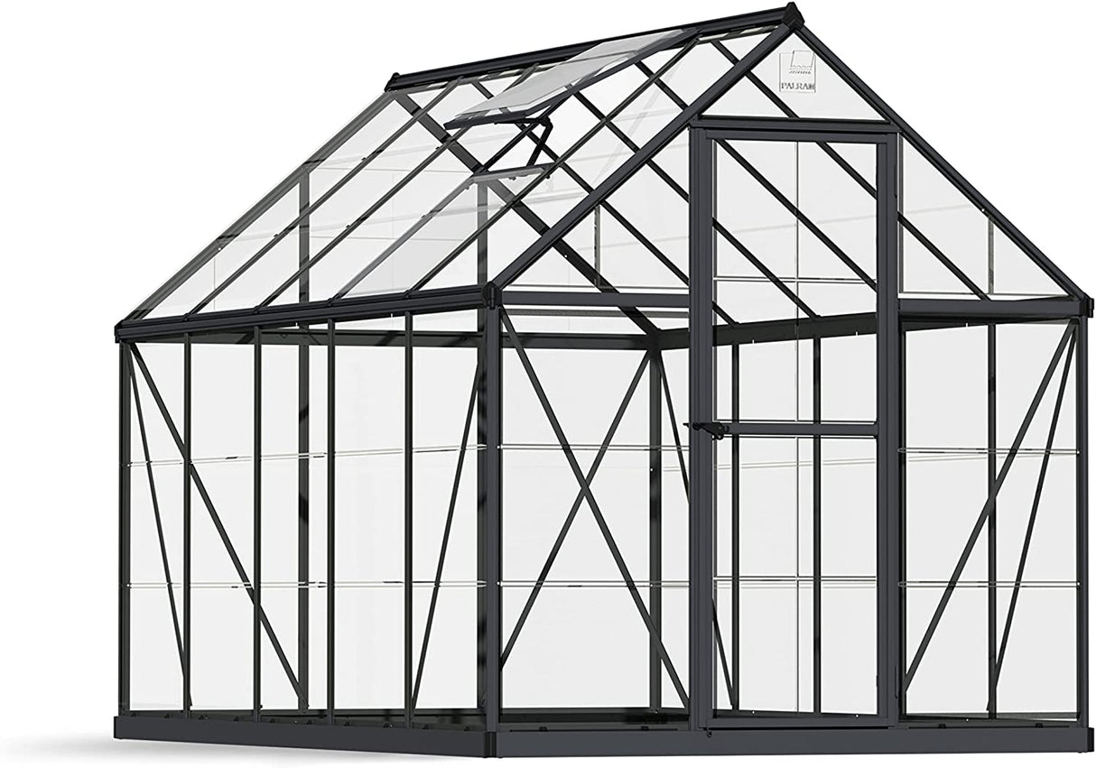 Harmony 6' x 10' Greenhouse - Grey Frame & Clear Polycarbonate Panels