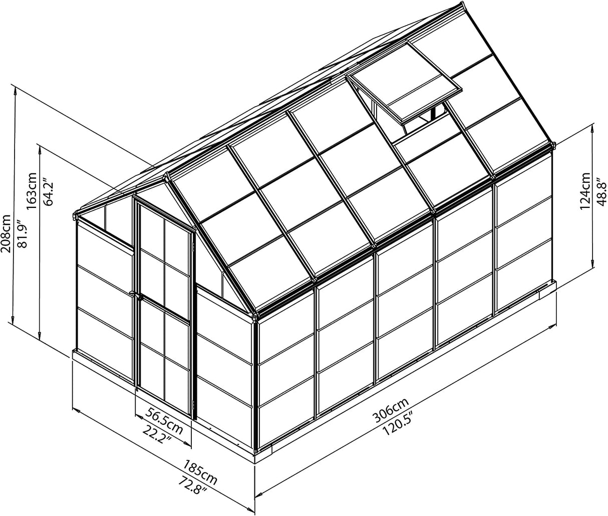 Harmony 6' x 10' Greenhouse - Silver Frame & Clear Polycarbonate Panels