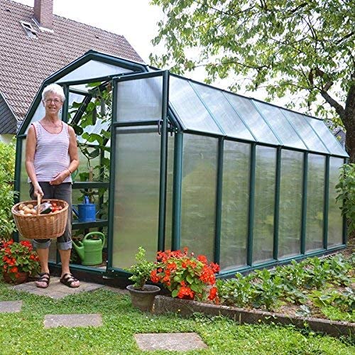 Eco Grow 6' x 12' Greenhouse - Green Frame & Twinwall Polycarbonate Panels