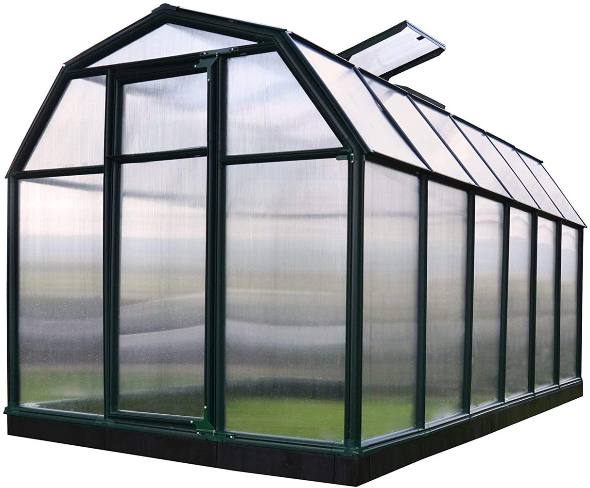 Eco Grow 6' x 12' Greenhouse - Green Frame & Twinwall Polycarbonate Panels