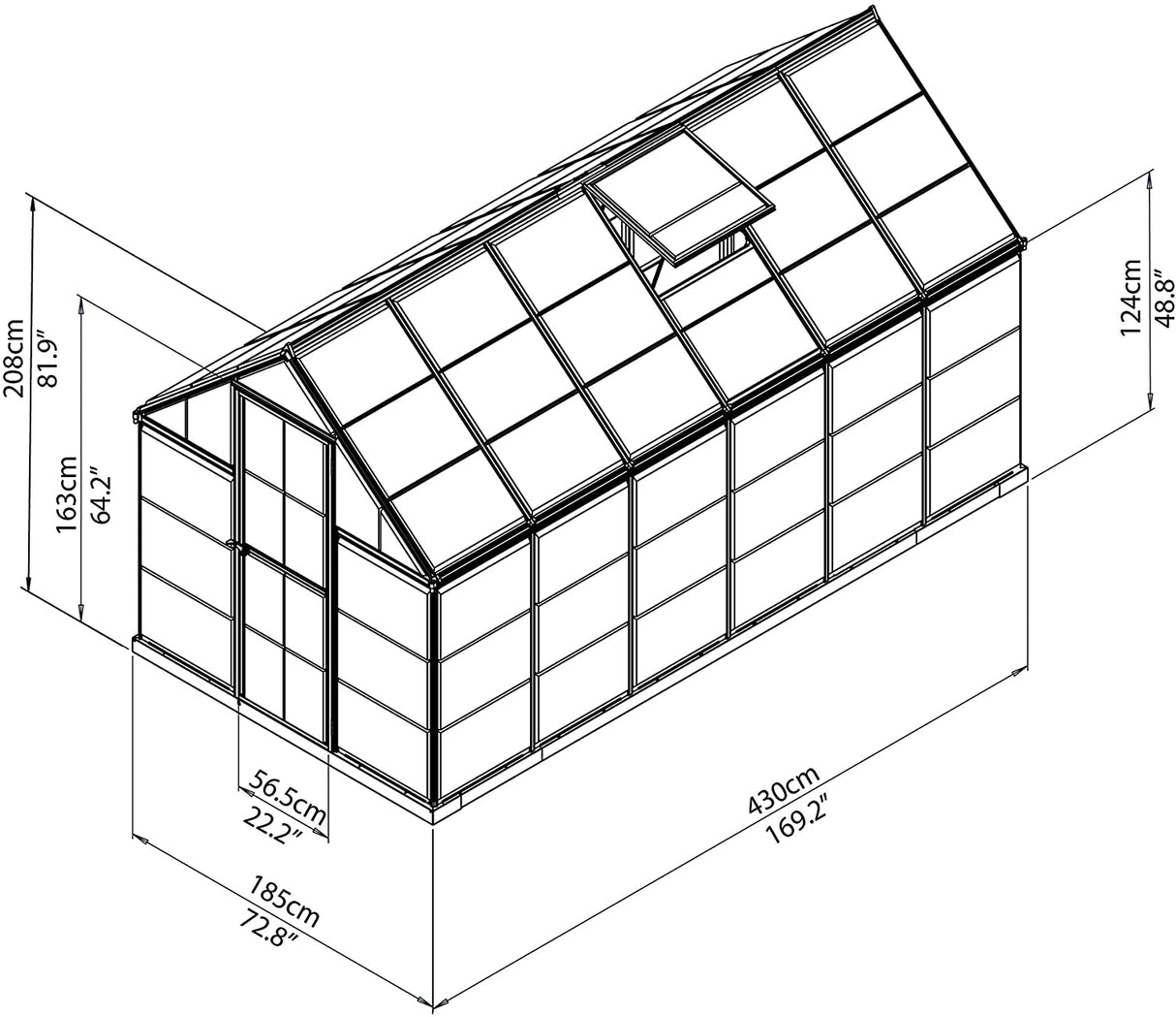 Harmony 6' x 14' Greenhouse - Silver Frame & Clear Polycarbonate Panels