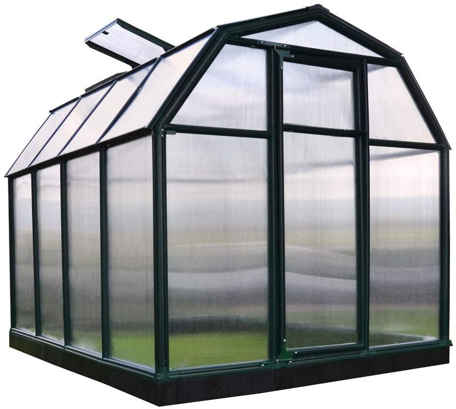 Eco Grow 6' x 8' Greenhouse - Green Frame & Twinwall Polycarbonate Panels