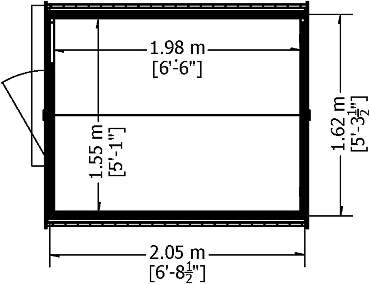 Garden Value Overlap 7 x 5 Pressure Treated Shed