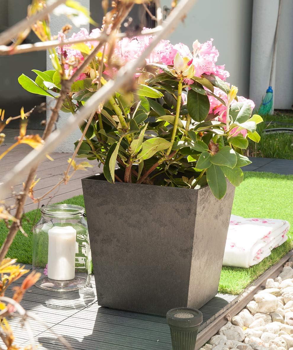 33cm Sonata Recycled Rubber Plant Pot Pewter