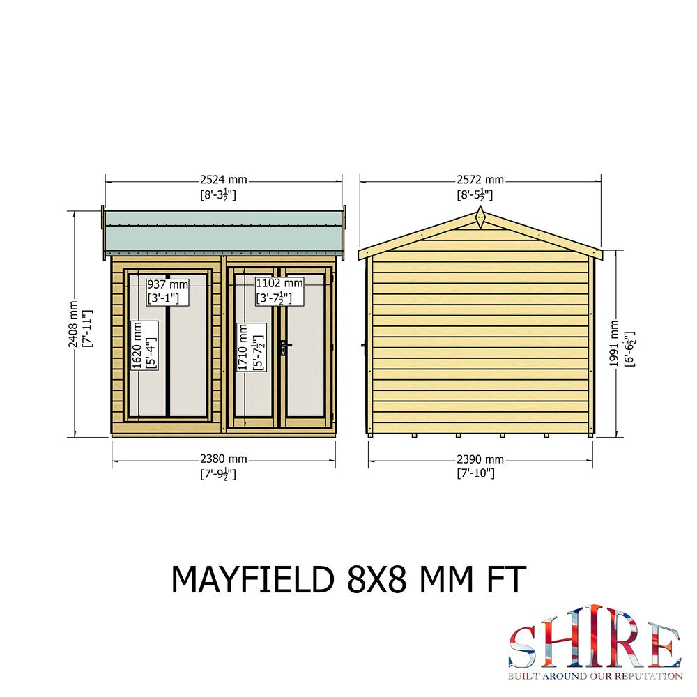 Shire Mayfield 8x8 Summerhouse