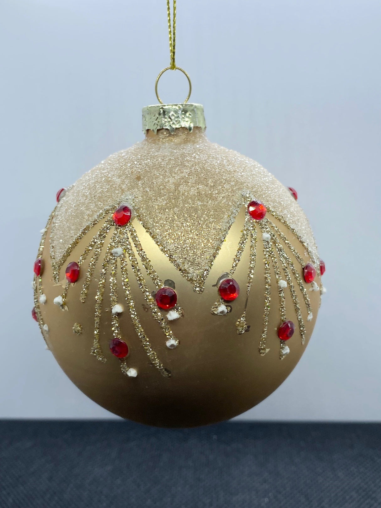 Set of 3 Traditional Green Red and Gold Christmas Tree Decorations 80mm