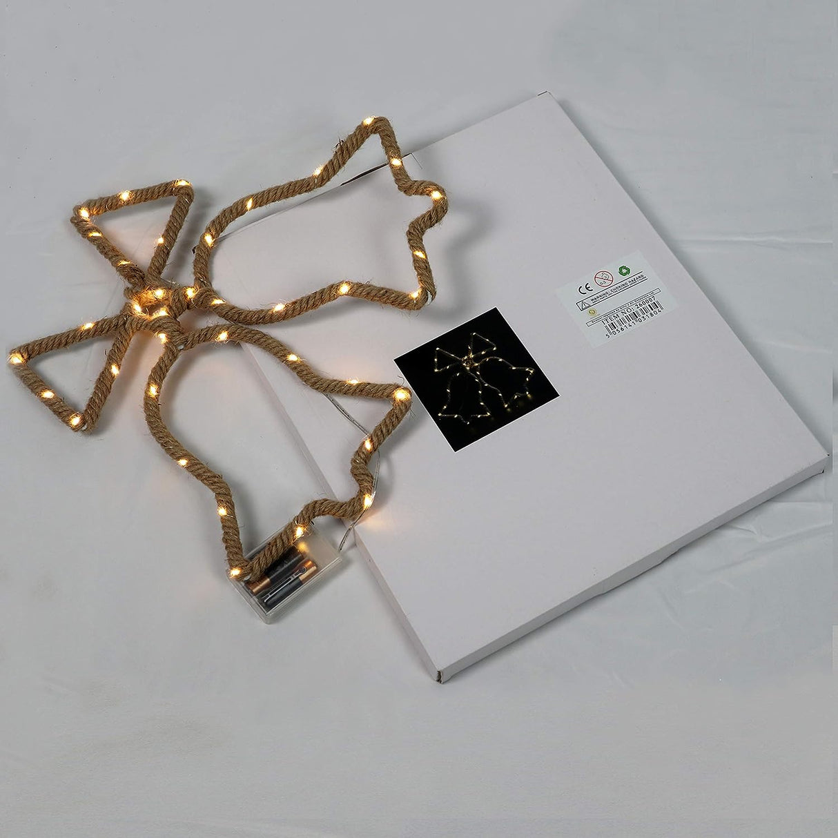 Christmas Bells Hemp LED Rope Light Silhouette