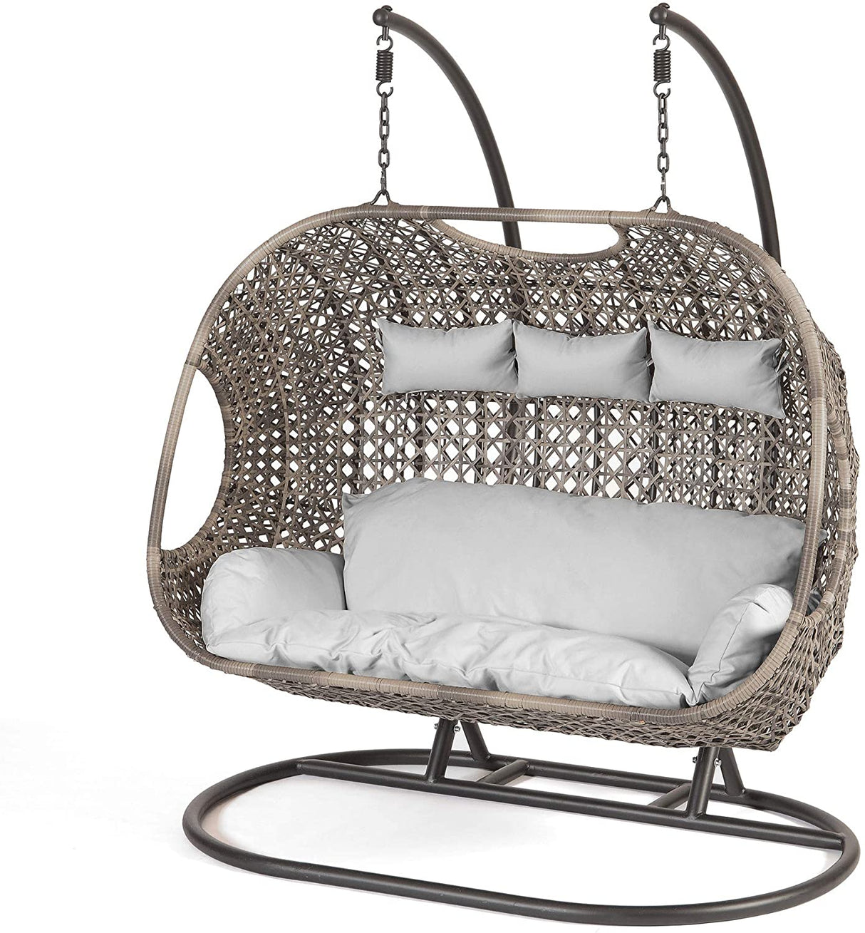Triple Hanging Cocoon Egg Chair - Grey Cushions