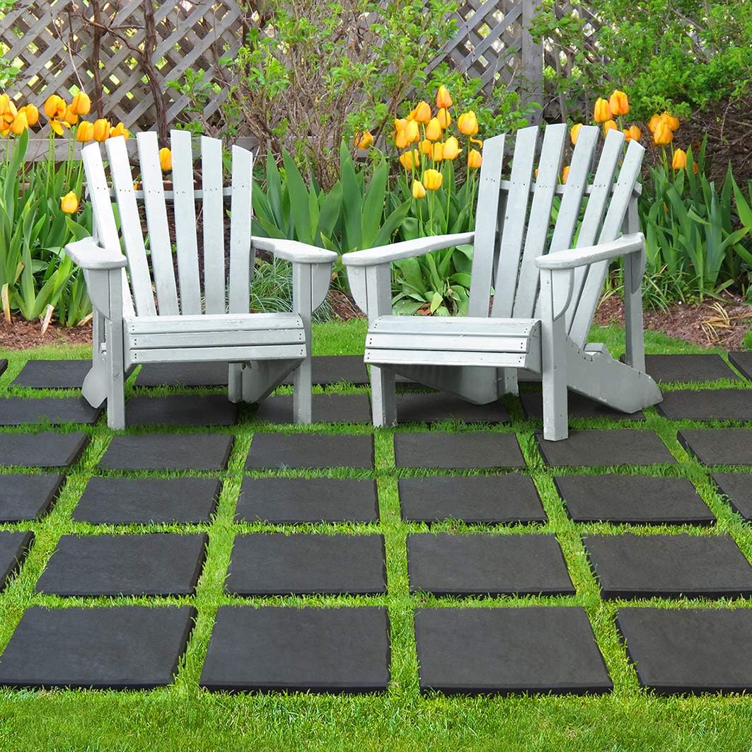 Recycled Rubber Stepping Stone Square Slate