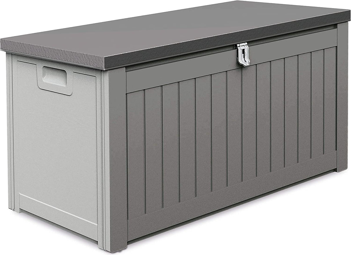190L Outdoor Plastic Garden Furniture Storage Box With Strapped Lid
