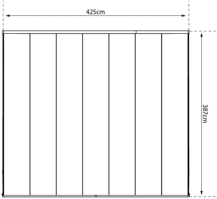 Feria Patio Cover 4m x 4m - Grey Frame & Clear Polycarbonate
