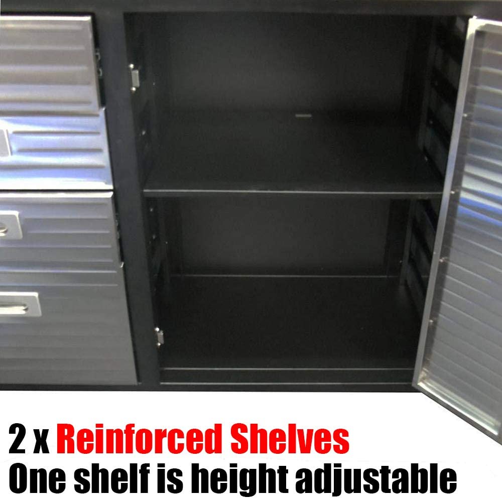 8 Drawer Rolling Workbench - Stainless Steel