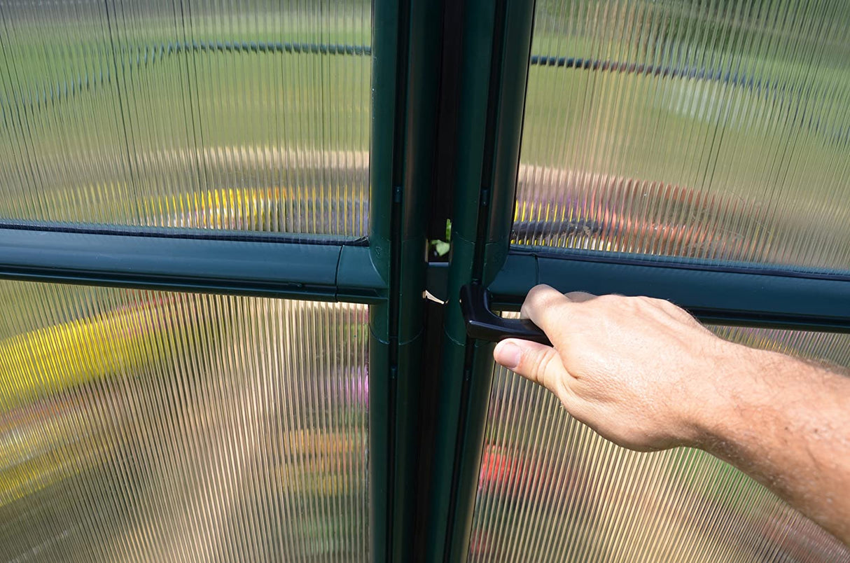 Hobby Gardener 8' x 12' Greenhouse - Green Frame & Twinwall Polycarbonate Panels