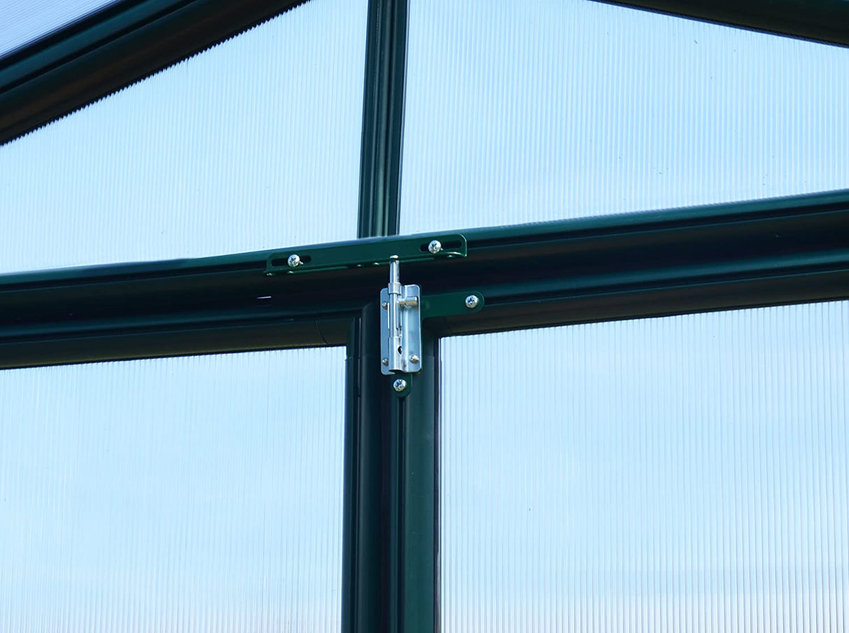 Hobby Gardener 8' x 12' Greenhouse - Green Frame & Twinwall Polycarbonate Panels