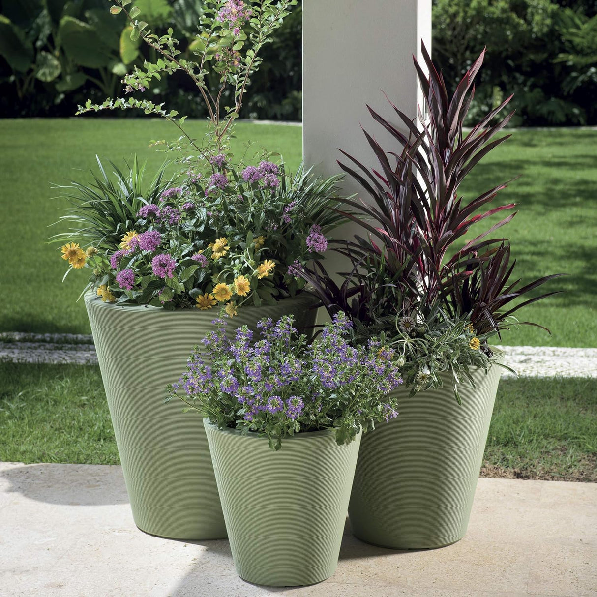 Crescent Garden Slate Rotational Moulded Madison Planter 16"