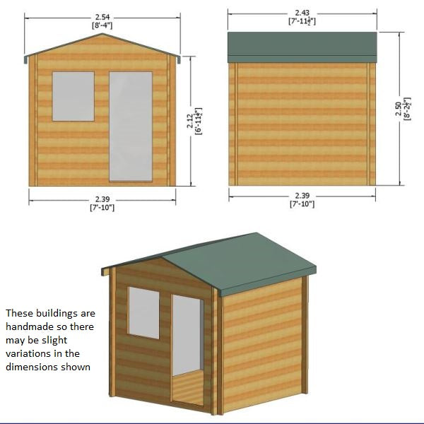 Shire Avesbury 8x8 19mm Log Cabin