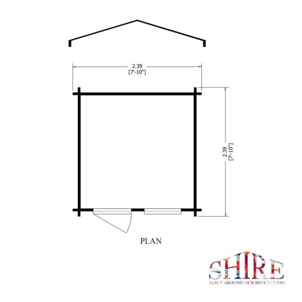 Shire Avesbury 8x8 19mm Log Cabin