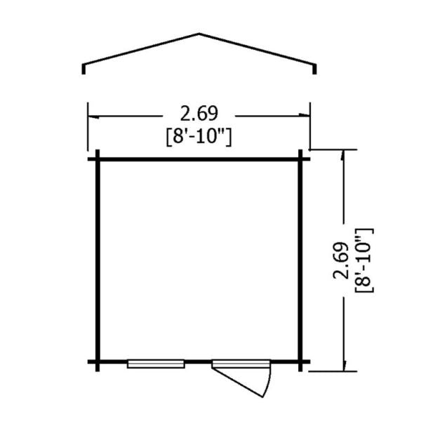 Shire Avesbury 9x9 19mm Log Cabin