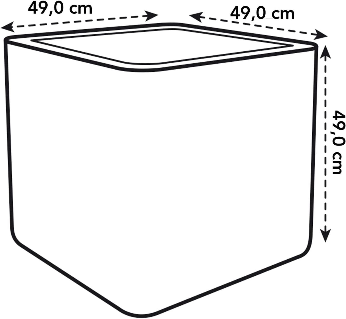 Pure Soft Brick Planter 50cm - Concrete Grey