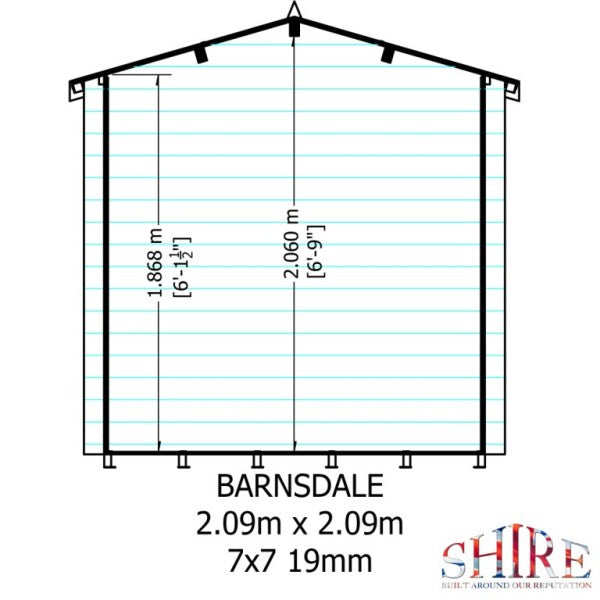Shire Barnsdale 7x7 19mm Log Cabin