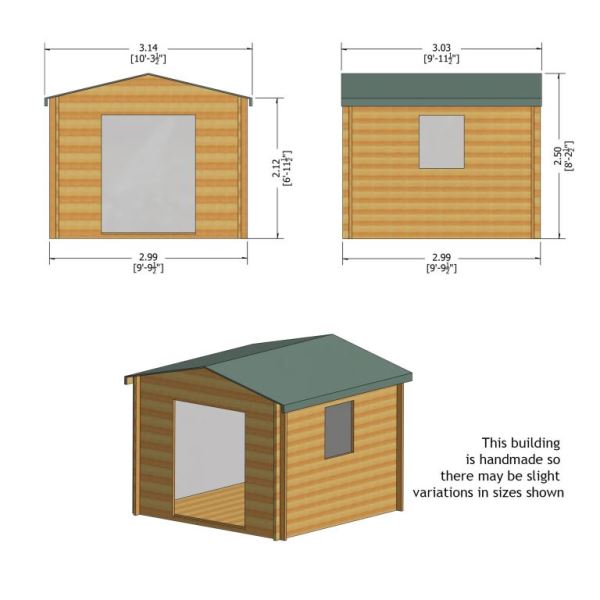 Shire Bradley 10x10 19mm Log Cabin